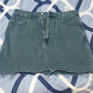 Abercrombie & Fitch A-Line Denim Skirt in Teal